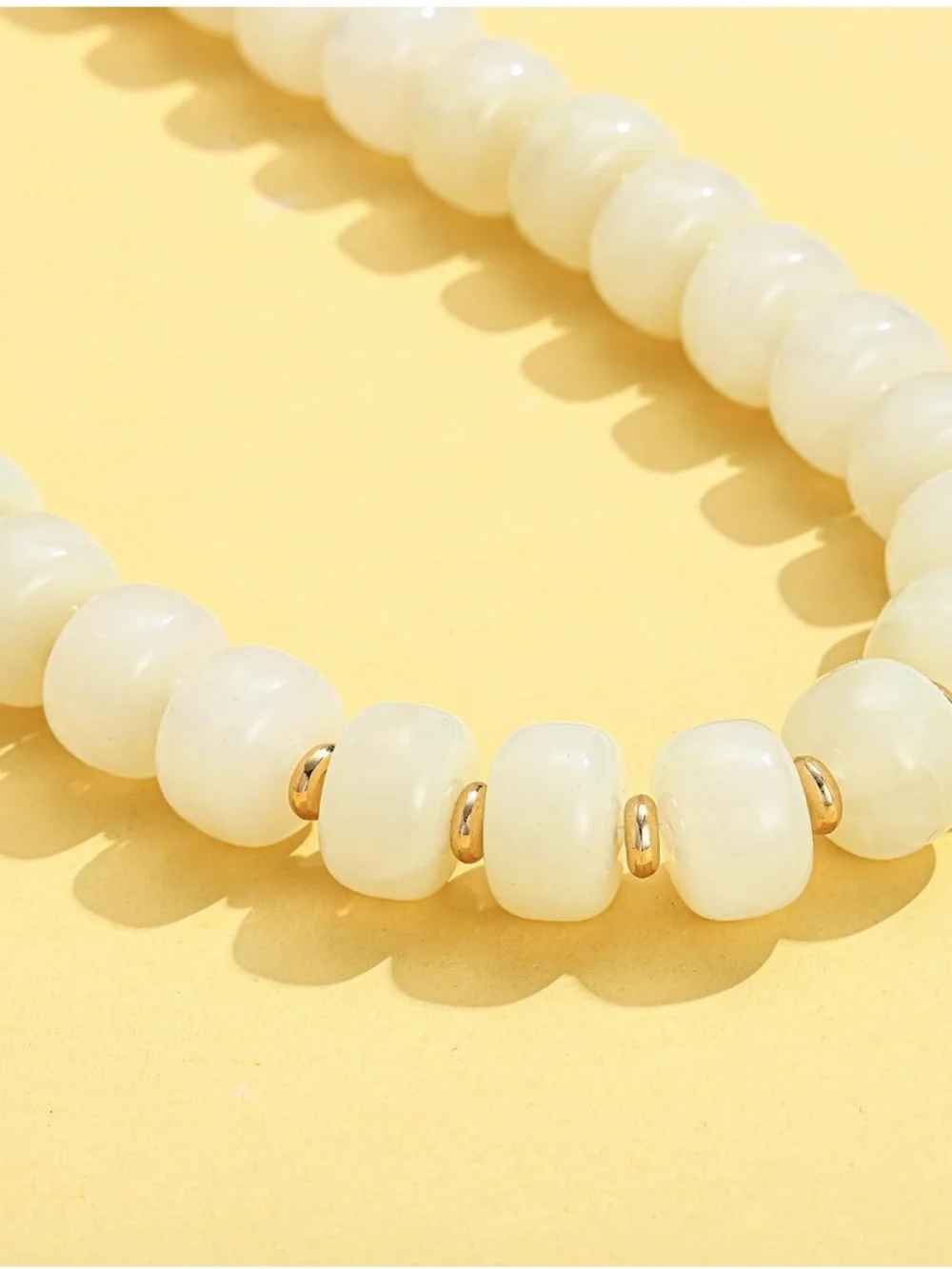 Cream White Beaded Choker Necklace